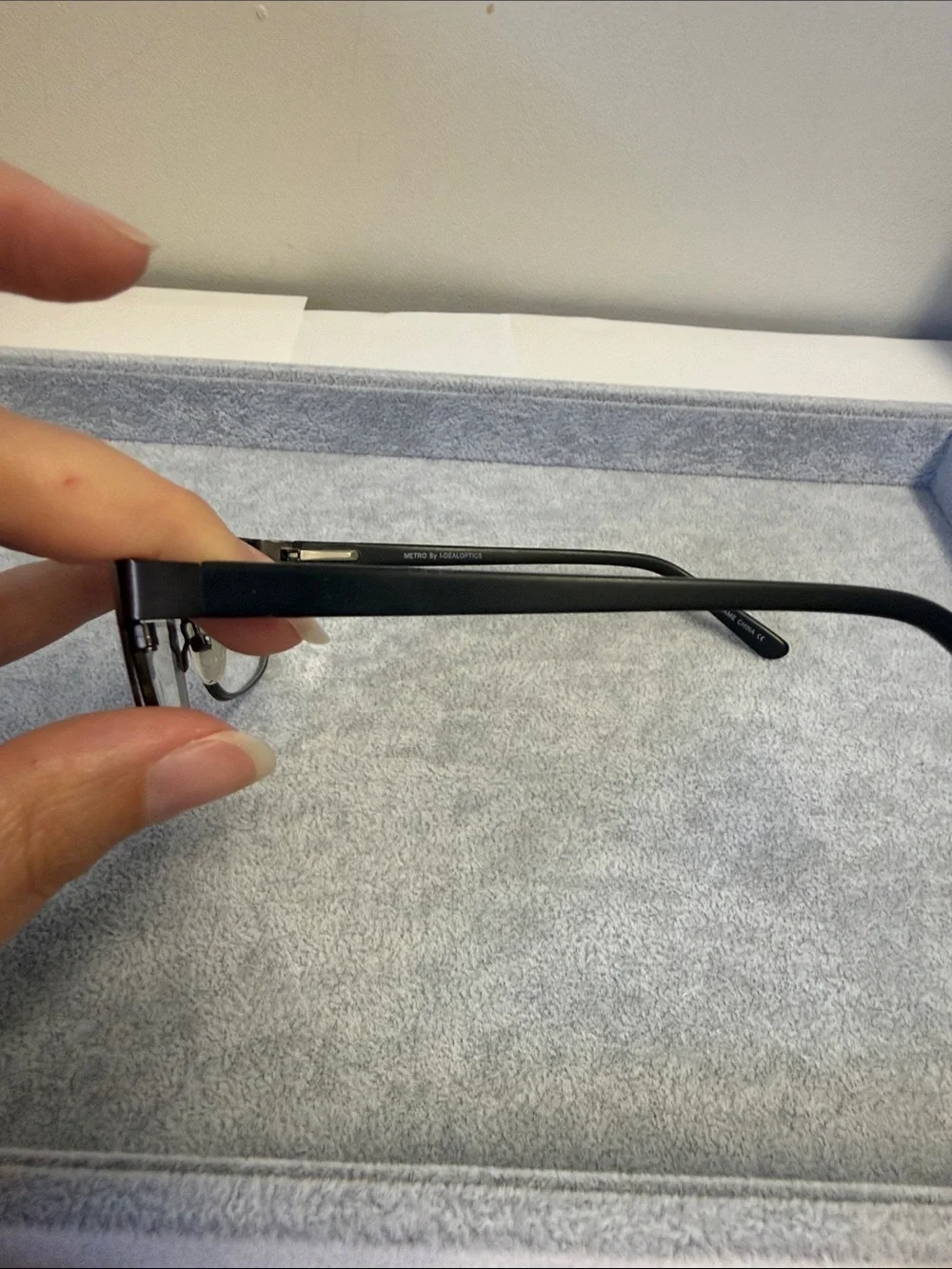 Ideal Optics Metro Sleek Black and Gunmetal Semi-Rim Eye Glasses Eyesize 50